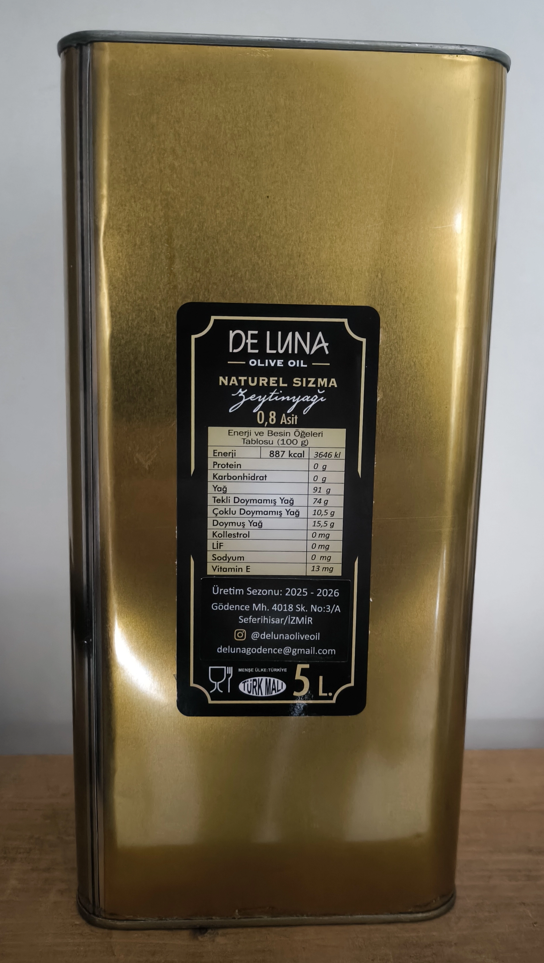 Naturel Sızma Zeytinyağı 5 lt - De Luna