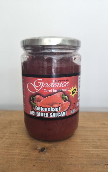 GELENEKSEL ACI BİBER SALÇASI 600 GR - GÖDENCE TARIMSAL KALKINMA KOOPERATİFİ