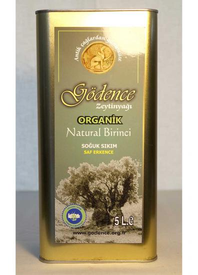 Gödence 74 Organik Zeytinyağı Natural Birinci Soğuk Sıkım 5 Lt - Gödence Kooperatifi