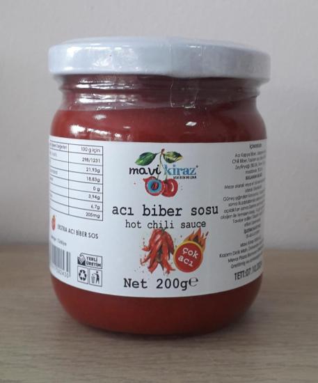 Acı Biber Sosu-Hot Chili Sauce 200 gr-Mavi Kiraz