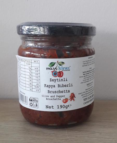 Zeytinli Kapya Biberli Bruschetta-Olive and Pepper Bruschetta 190 gr-Mavi Kiraz