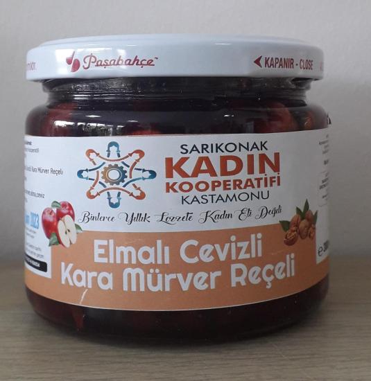 Elmalı Cevizli Karamürver Reçeli 380 gr-Kastamonu Sarıkonak Kadın Kooperatifi 