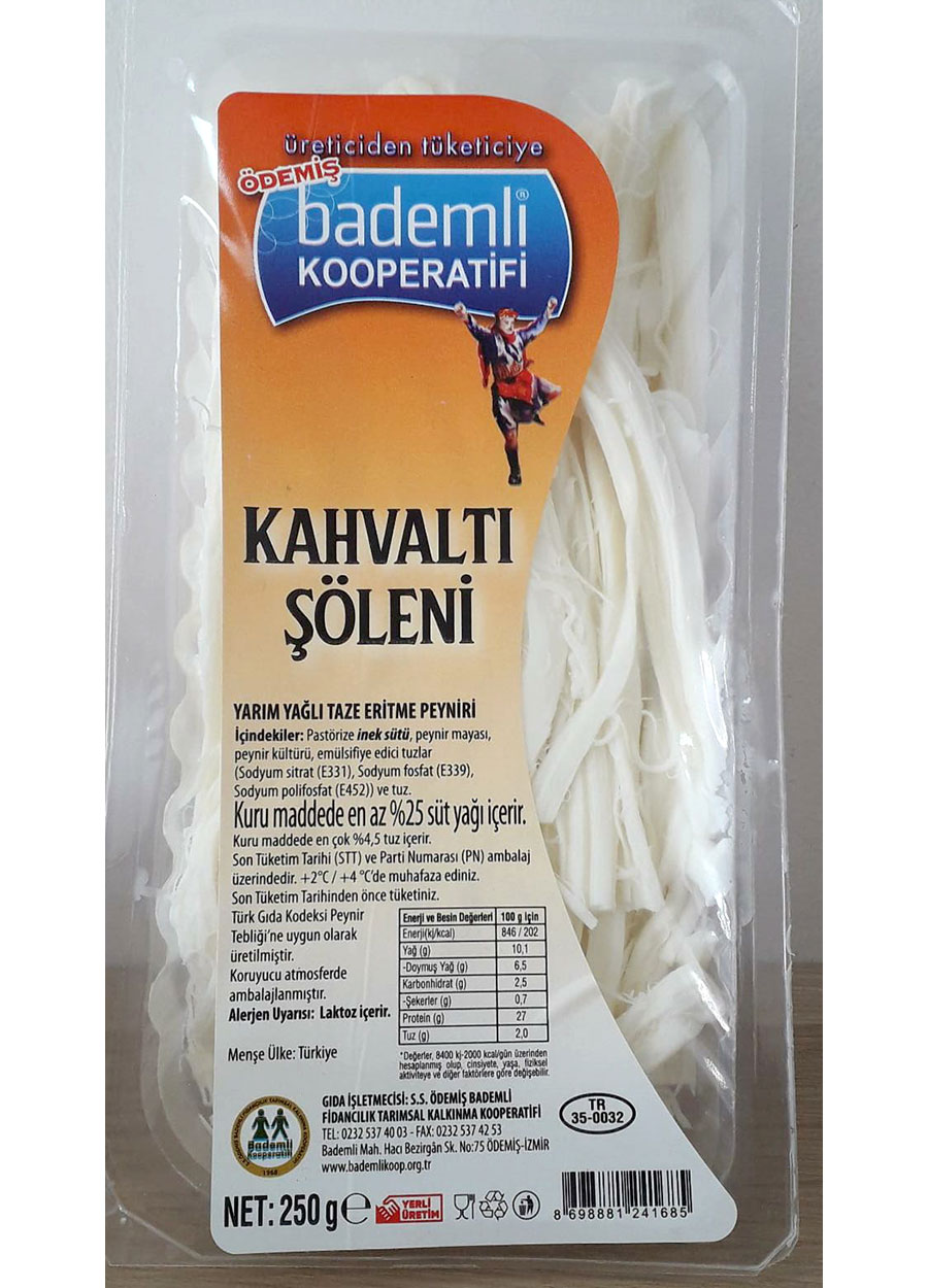 Tel Peynir Yarım Yağlı 250 gr - Bademli Kooperatifi